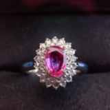 14k Gold 2.32 Ctw Natural Padparadscha Sapphire & Diamond Ring/pendant