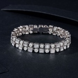 14k Gold 7.40 Ctw Natural H Diamond Bracelet