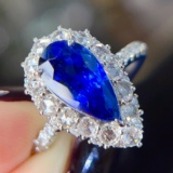 14k Gold 2.81 Ctw Natural Sapphire & Diamond Ring