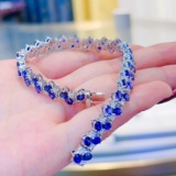 14k Gold 12.35 Ctw Natural Sapphire & Diamond Bracelet