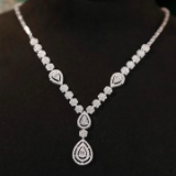 14k Gold 3.9 Ct Natural H Diamond Necklace