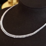 14k Gold 10.00 Ct Natural H Diamond Necklace