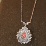 14k Gold 0.3 Ctw Natural Pink Diamond & Diamond Necklace