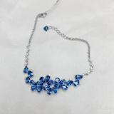 14k Gold 10.58 Ct Vivid Blue Natural Sapphire & Diamond Bracelet