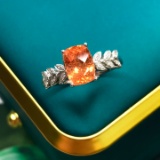 14k Gold 2.27 Ctw Natural Partschinite & Diamond Ring