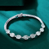 14k Gold 4.86 Ctw Natural H Diamond Bracelet