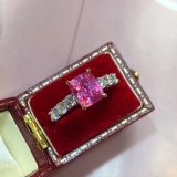 14k Gold 2.69 Ctw Natural Padparadscha Sapphire & Diamond Ring
