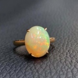 14k Gold 4.45 Ct Natural Opal Ring