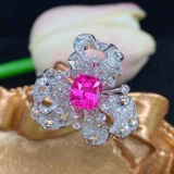 14k Gold 2.86 Ctw Natural Spinel & Diamond Ring