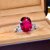 14k Gold 7.41 Ctw Natural Tourmaline & Diamond Ring