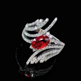 14k Gold 1.68 Ctw Natural Ruby & Diamond Ring