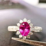 14k Gold 1.21 Ctw Natural Sapphire & Diamond Ring