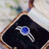 14k Gold 1.35 Ctw Natural Sapphire & Diamond Ring
