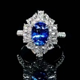 14k Gold 3.00 Ctw Natural Sapphire & Diamond Ring/pendant