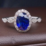 14k Gold 1.26 Ctw Natural Sapphire & Diamond Ring