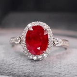 14k Gold 1.90 Ctw Natural Ruby & Diamond Ring