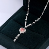 14k Gold 0.87 Ctw Natural Pink Diamond & Diamond Necklace