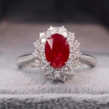 14k Gold 1.57 Ctw Natural Ruby & Diamond Ring