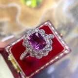 14k Gold 2.78 Ctw Natural Sapphire & Diamond Ring