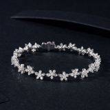 14k Gold 3.26 Ctw Natural H Diamond Bracelet