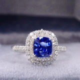 14k Gold 1.43 Ctw Natural Sapphire & Diamond Ring