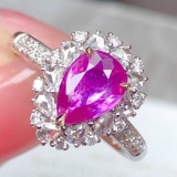 14k Gold 1.05 Ct Natural Sapphire & Diamond Ring