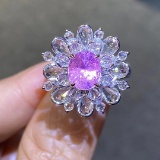 14k Gold 3.32 Ctw Natural Padparadscha Sapphire & Diamond Ring
