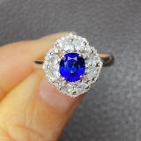 14k Gold 1.67 Ctw Natural Sapphire & Diamond Ring