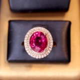 14k Gold 3.42 Ct Natural Tourmaline & Diamond Ring