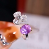 14k Gold 2.60 Ctw Natural Padparadscha Sapphire & Diamond Ring