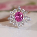 14k Gold 3.23 Ctw Natural Sapphire & Diamond Ring
