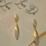 14k Gold 0.38 Ct Natural H Diamond Earrings