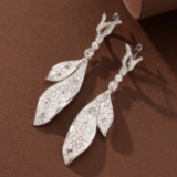 14k Gold 3.05 Ctw Natural H Diamond Earrings