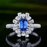 14k Gold 1.61 Ctw Natural Sapphire & Diamond Ring/pendant