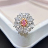 14k Gold 1.64 Ctw Natural Pink Diamond & Diamond Ring