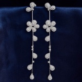 14k Gold 2.68 Ctw Natural H Diamond Earrings