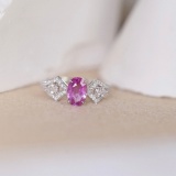 14k Gold 1.66 Ctw Natural Sapphire & Diamond Ring