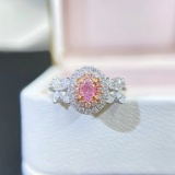 14k Gold 0.83 Ctw Natural Pink Diamond & Diamond Ring