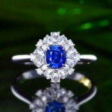 14k Gold 1.10 Ctw Natural Sapphire & Diamond Ring