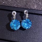 14k Gold 11.5 Ct Natural Topaz & Sapphire Earrings