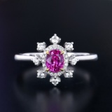 14k Gold 0.62 Ctw Natural Sapphire & Diamond Ring