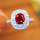14k Gold 1.76 Ctw Natural Ruby & Diamond Ring