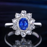 14k Gold 1.72 Ctw Natural Sapphire & Diamond Ring/pendant