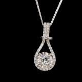 14k Gold 0.3 Ct Natural E Diamond Necklace