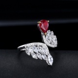 14k Gold 0.97 Ctw Natural Ruby & Diamond Ring