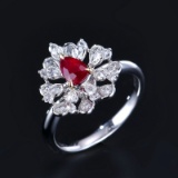 14k Gold 1.02 Ctw Natural Ruby & Diamond Ring