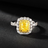 14k Gold 2.86 Ctw Natural Yellow Diamond & Diamond Ring