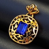 14k Gold 2.7 Ct Vivid Blue Natural Tanzanite Pendant