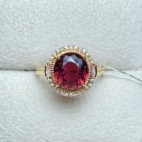 14k Gold 3.31 Ctw Natural Tourmaline & Diamond Ring