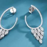 14k Gold 2.27 Ctw Natural H Diamond Earrings